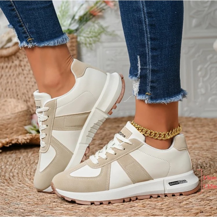 Women'S Yellow Fashion Sneakers - ファッションストライプ女性の軽量スニーカーソフトソールノンスリップカジュアルスポーツシューズ女性春秋レースアップイエロースニーカー