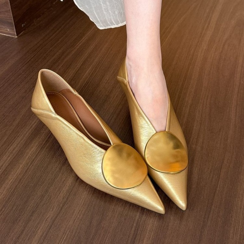 Women'S Fashion Footwear - 2025年春夏 ポインテッドトゥ スリッポン レディース フラットシューズ 女性用