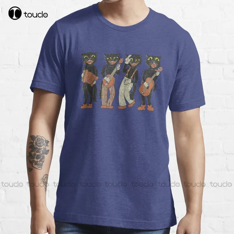 Women'S Fashion Of The 1940S - 新しい黒猫カルテット 1940 年代ハロウィン Tシャツ Tシャツ女性のファッションコットン Tシャツ