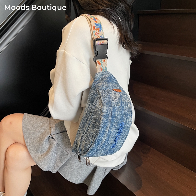 Women'S Fashion Boutique - カバン レディース ショルダーバッグ デニムブルーのチェストバッグ レディース 2025
