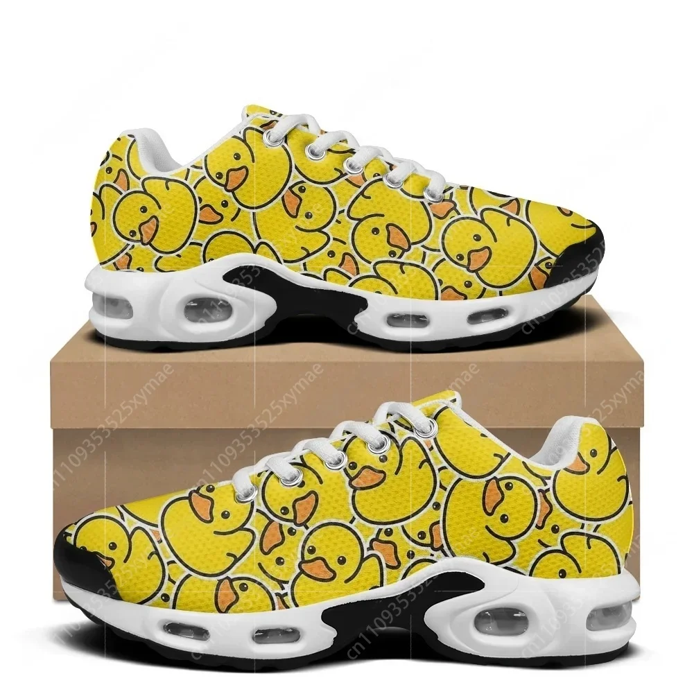 漫画かわいい黄色のアヒル柄エアクッションスニーカーメンズレデ - Women'S Yellow Fashion Sneakers のレビューと価格