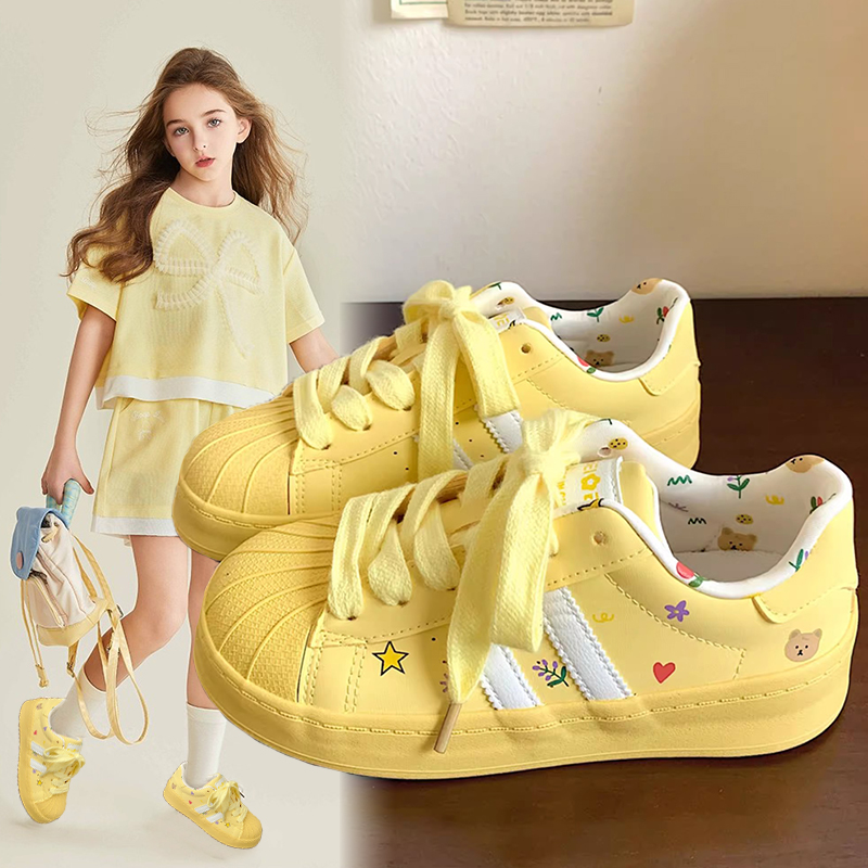 2025年秋ファッション新作、厚底イエローフラットシューズ、 - Women'S Yellow Fashion Sneakers のレビューと価格