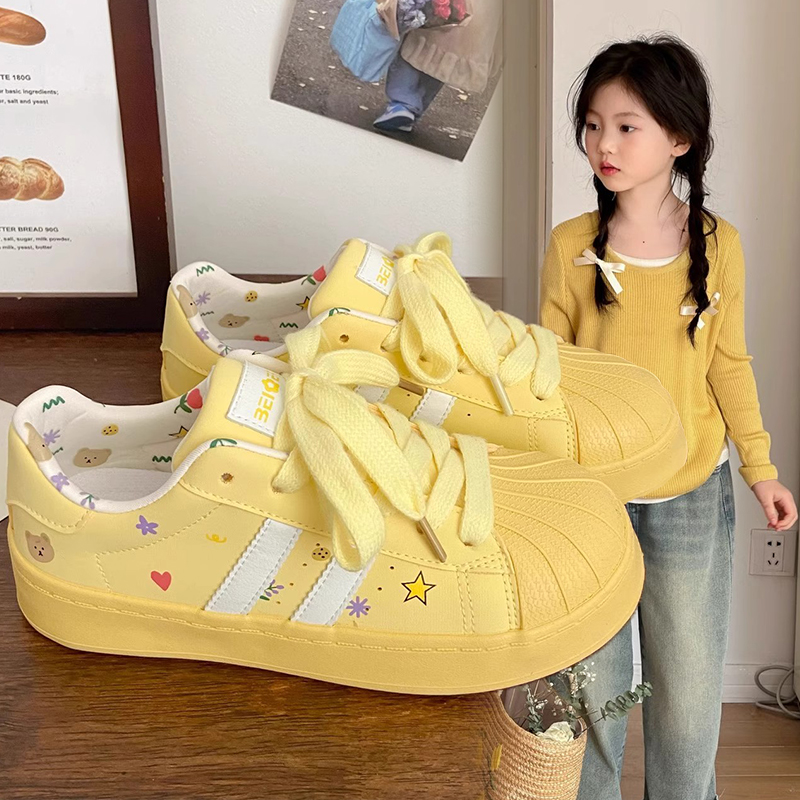 2025年秋ファッション新作、厚底イエローフラットシューズ、 - Women'S Yellow Fashion Sneakers のレビューと価格