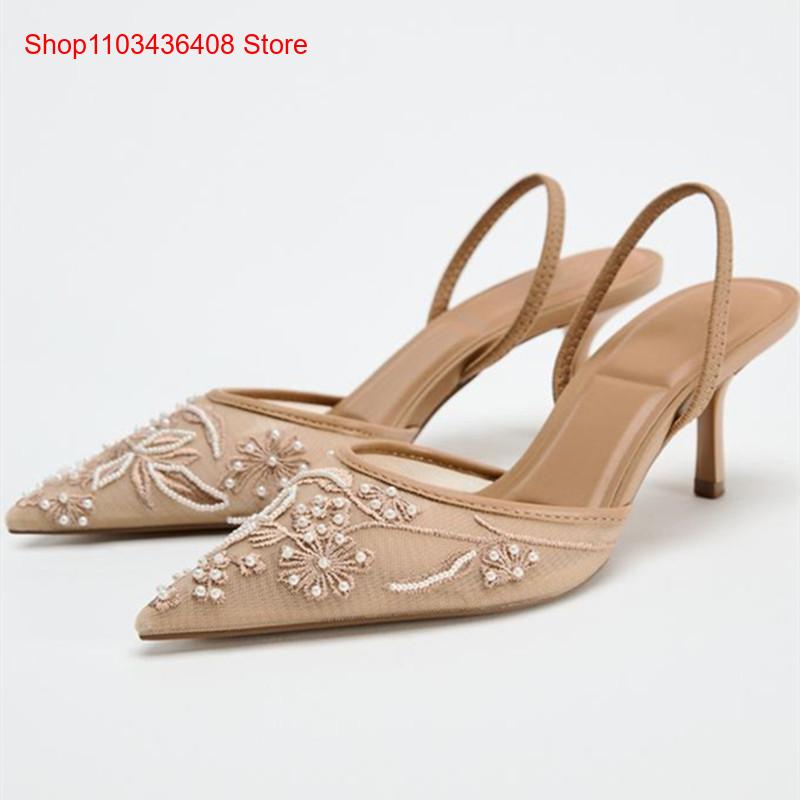 夏と秋の尖った細いヒール、メッシュレース、多用途なワンピース - Women'S Fashion Brand Shoes のレビューと価格