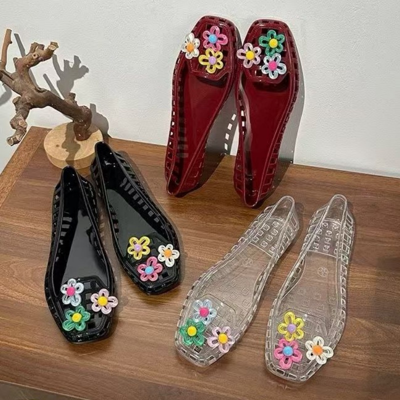 中空かわいいドーパミンシューズシックな手作りフラワーゼリーシ - Women'S Fashion Footwear のレビューと価格