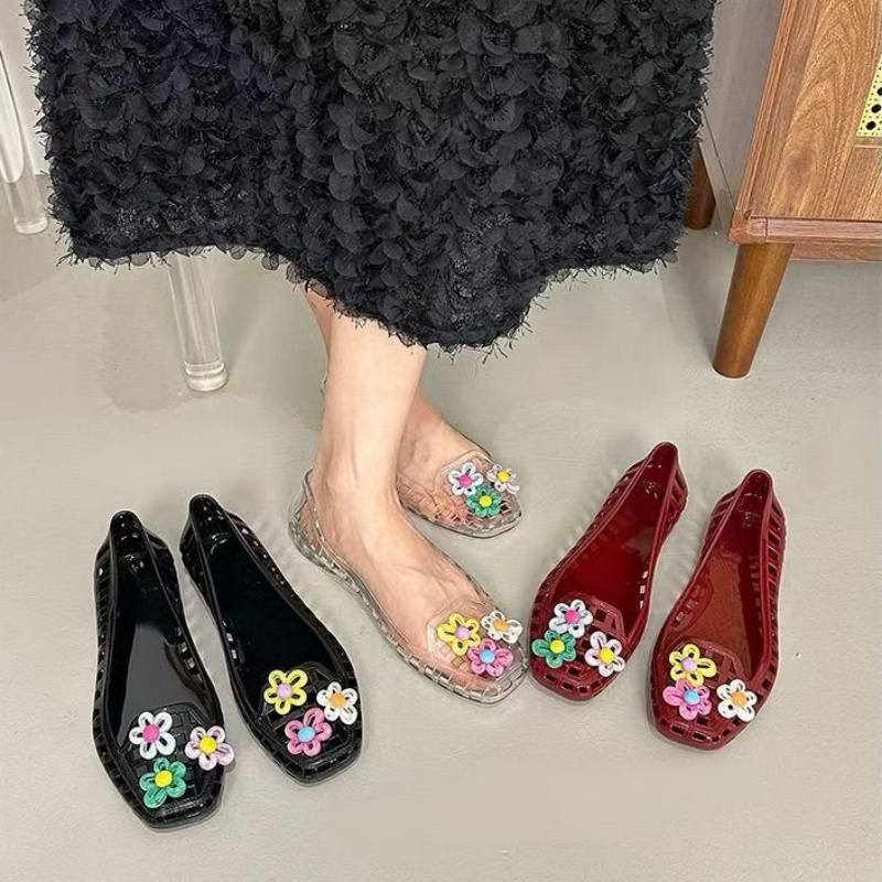 中空かわいいドーパミンシューズシックな手作りフラワーゼリーシ - Women'S Fashion Footwear のレビューと価格
