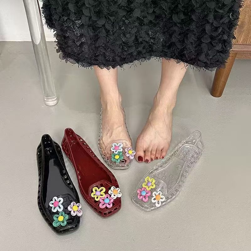 中空かわいいドーパミンシューズシックな手作りフラワーゼリーシ - Women'S Fashion Footwear のレビューと価格