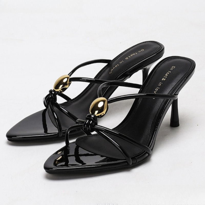 高級ゴールド細ストラップヒールサンダル レディース メタル装 - Women'S Fashion Brand Shoes のレビューと価格