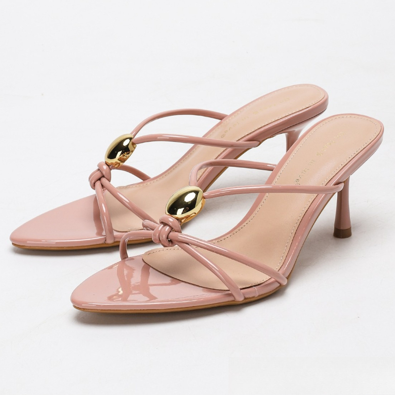 高級ゴールド細ストラップヒールサンダル レディース メタル装 - Women'S Fashion Brand Shoes のレビューと価格