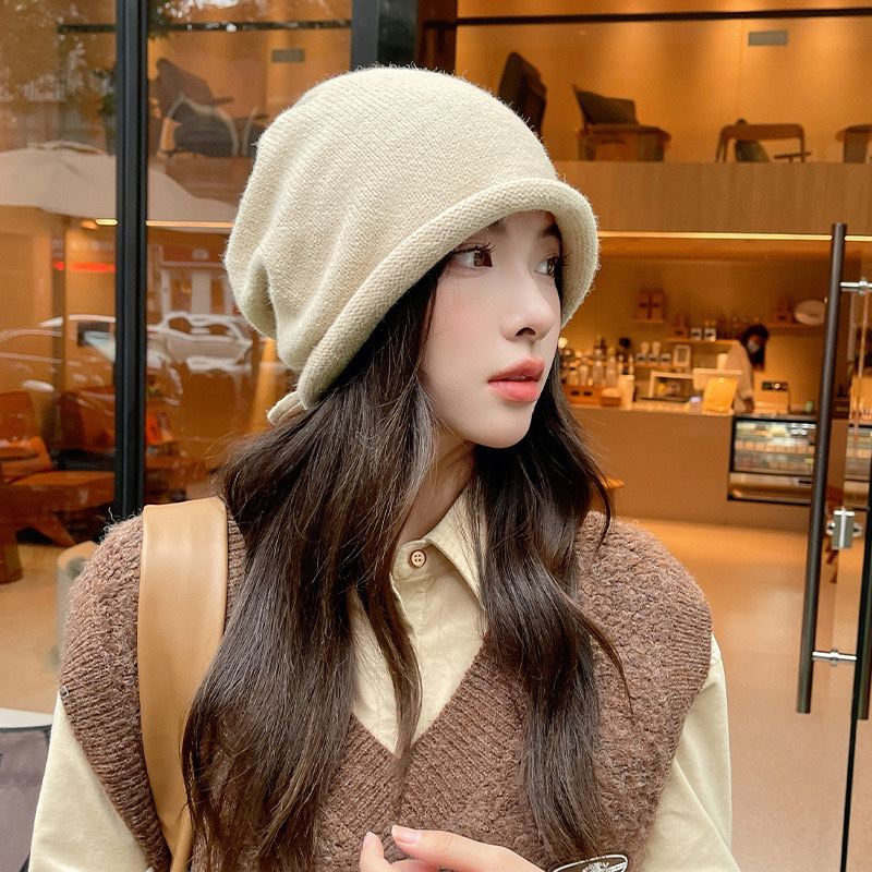 ニットボンネットフード女性用冬暖かいゆったりビーニー帽子女性 - Women'S Fashion Hats のレビューと価格