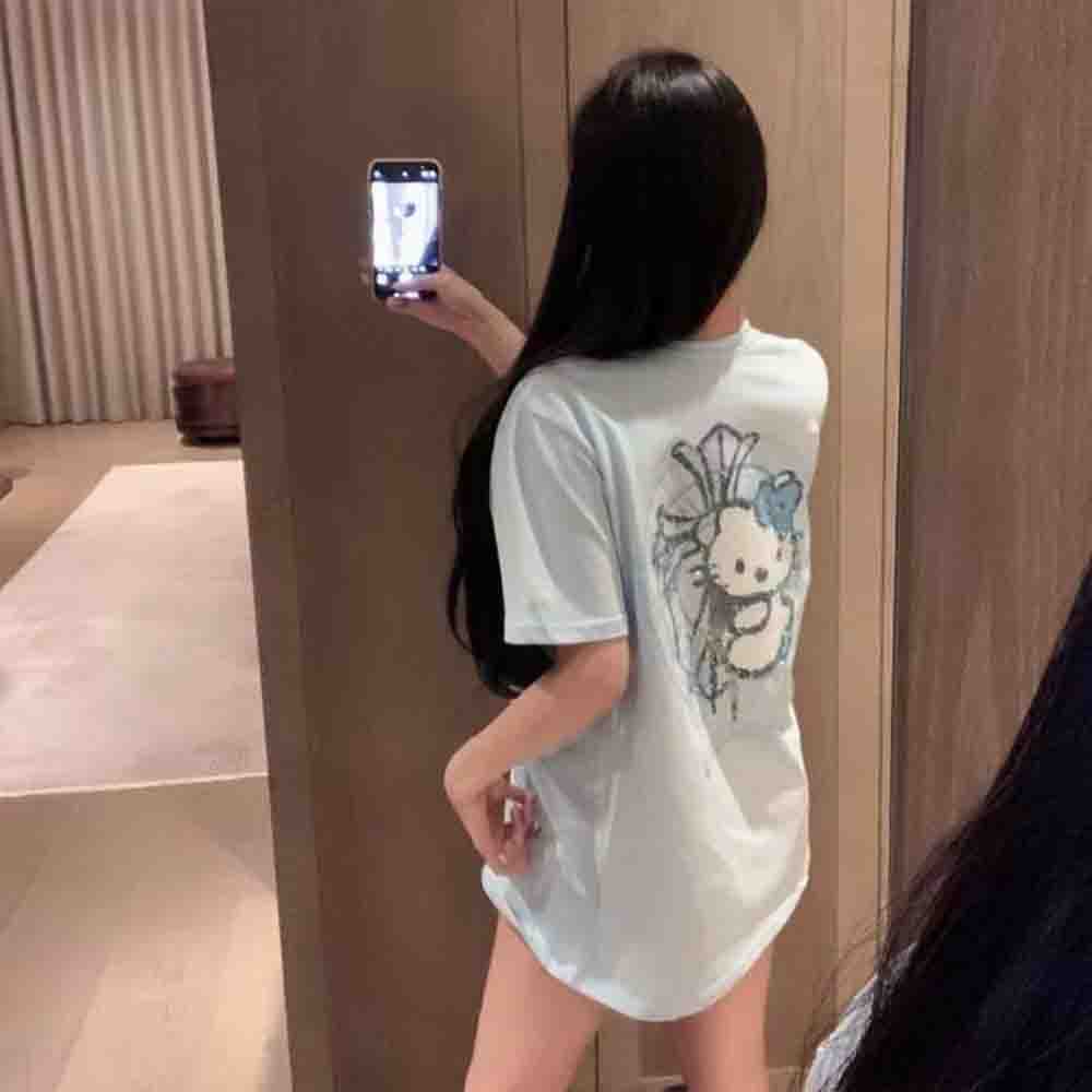 韓国語版ハローキティダイヤモンドプリントレディースTシャツY - Women Fashion Drawing のレビューと価格