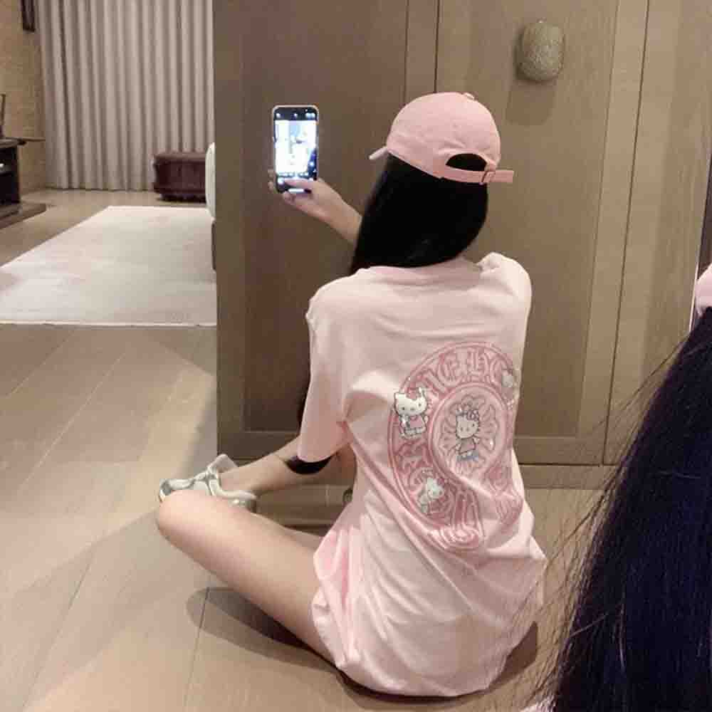 韓国語版ハローキティダイヤモンドプリントレディースTシャツY - Women Fashion Drawing のレビューと価格
