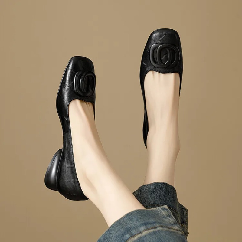 フランス風レディースシューズ パンプス レザーシューズ スク - Women'S Fashion Footwear のレビューと価格