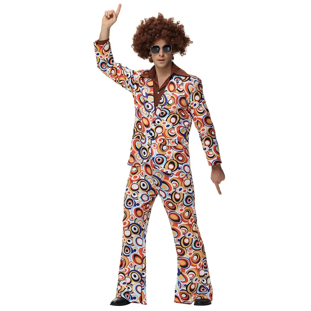 ハロウィンパーティーディスコ大人カップルヒッピー衣装女性男性 - Women'S Fashion From The 70S のレビューと価格