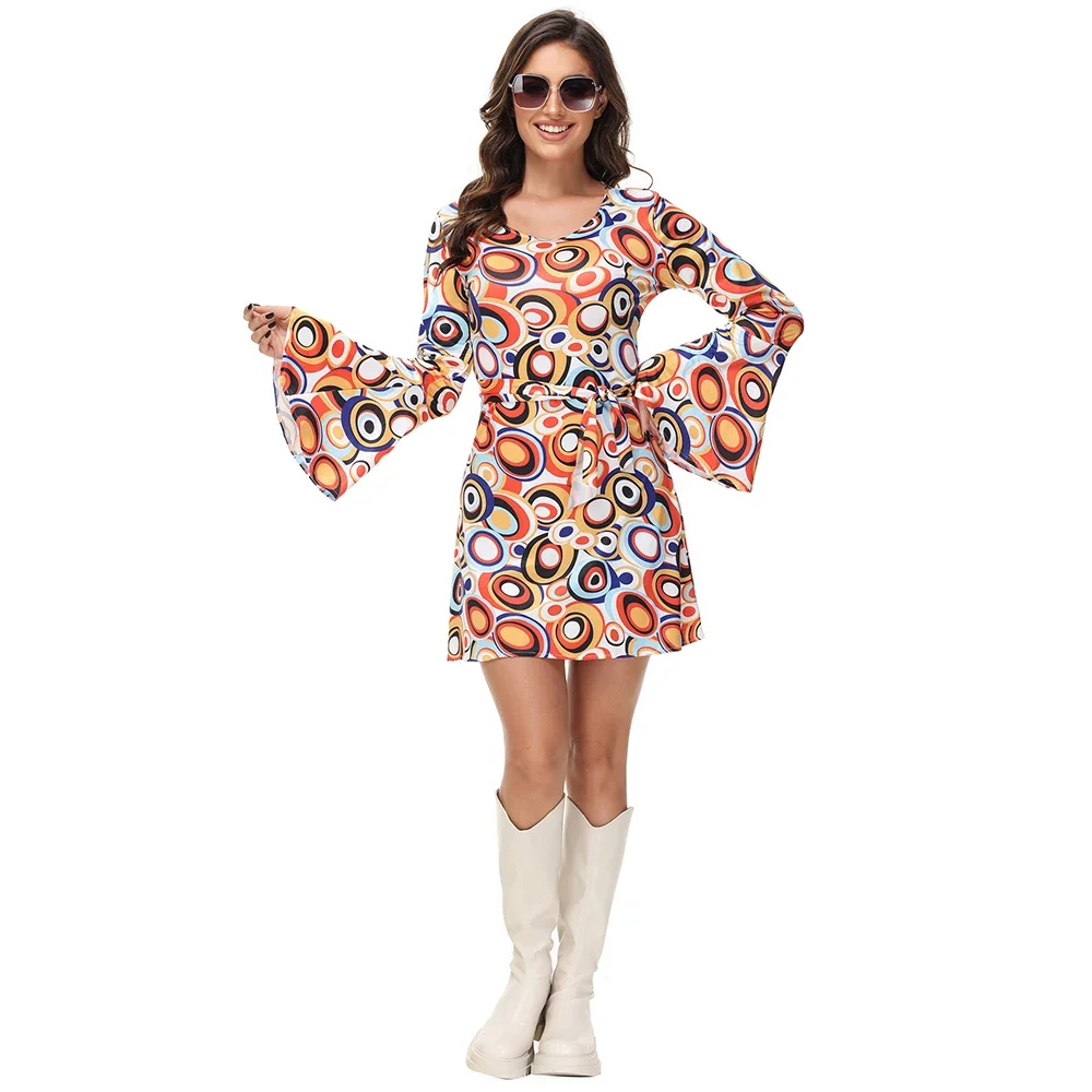 ハロウィンパーティーディスコ大人カップルヒッピー衣装女性男性 - Women'S Fashion From The 70S のレビューと価格