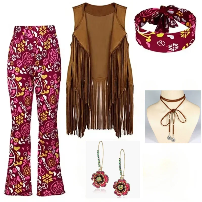 ヒッピーディスコ 60 年代 70 年代コスプレ衣装女性平和 - Women'S Fashion From The 70S のレビューと価格