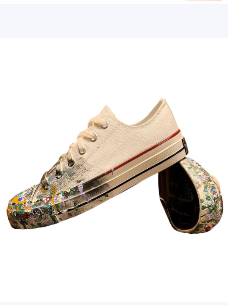 レディース春の新作レースアップペイントローヒールパンプスファ - Women'S Fashion Footwear のレビューと価格