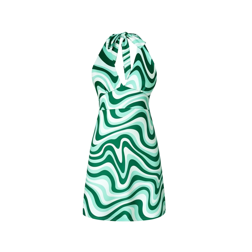 レトロ70年代80年代女性用ホルターネックバックレスミニドレ - Women'S Fashion From The 70S のレビューと価格