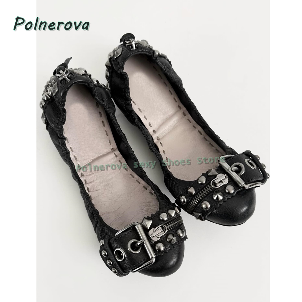 リベットベルトバックル付きメリージェーンシューズ、ポインテッ - Women'S Fashion Footwear のレビューと価格