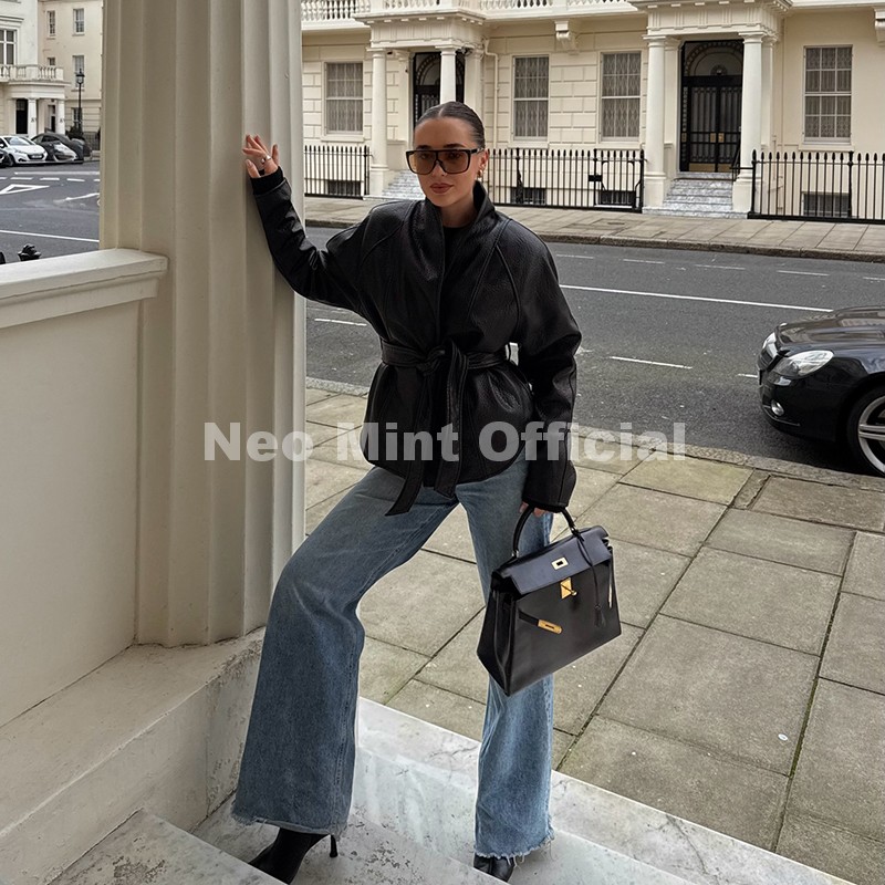 ネオミントトレンド2026ブラックショールカラーフェイクレザ - Women Fashion Icon のレビューと価格