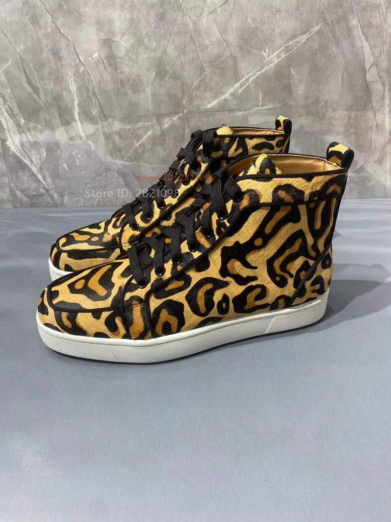 ヒョウ柄ハイトップスニーカー男性女性ドライビングシューズレー - Women'S Yellow Fashion Sneakers のレビューと価格