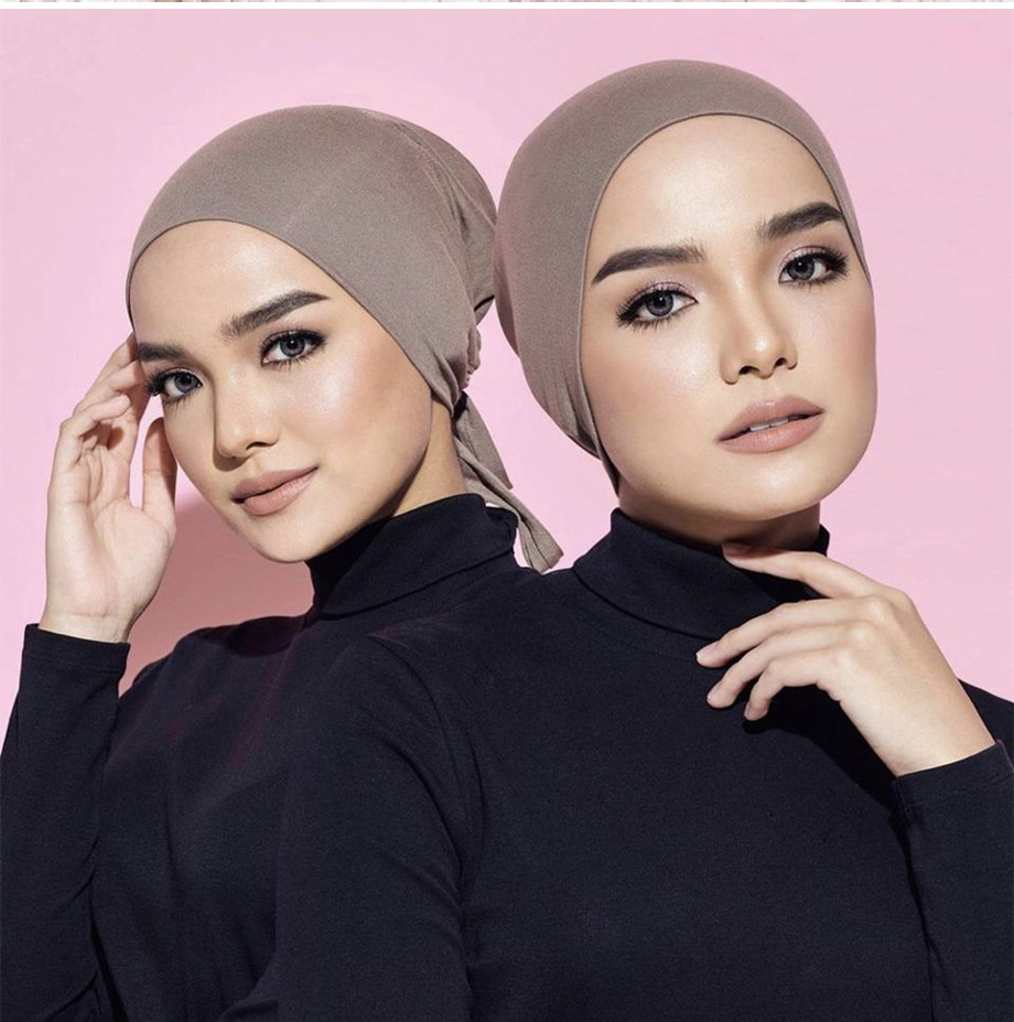 新しいソフトモーダルムスリムターバン帽子インナーヒジャブキャ - Women'S Fashion Hats のレビューと価格