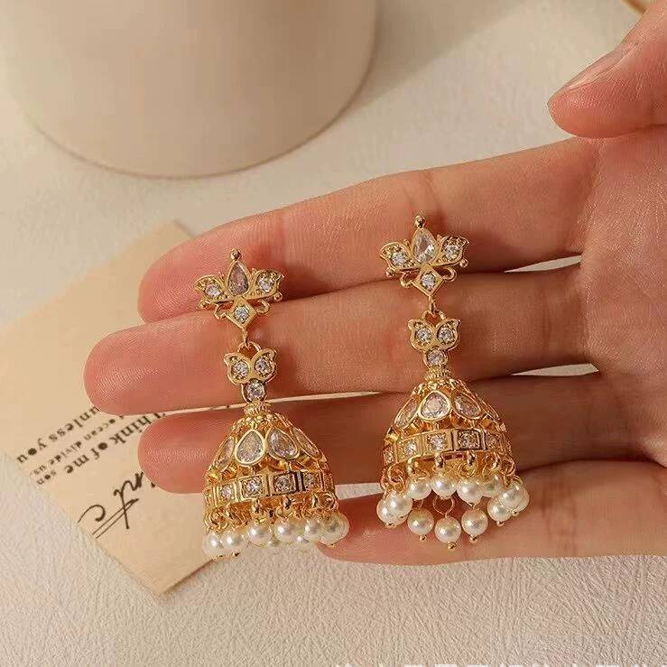 インド風の豪華な鳥かごイヤリング ファッション年次会議用 高 - Women Queen Fashion のレビューと価格